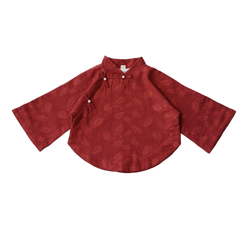 MaNa Kids Red Leaf Chinese Style Blouse ---Chinese New Year