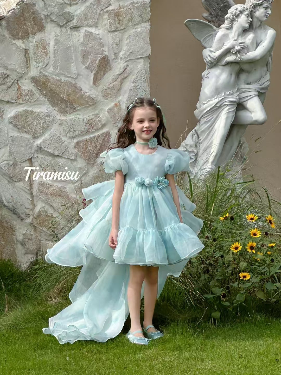 Tiramisu Girls' Aqua Garden Fairy Gown  (100-150/3y-12y)