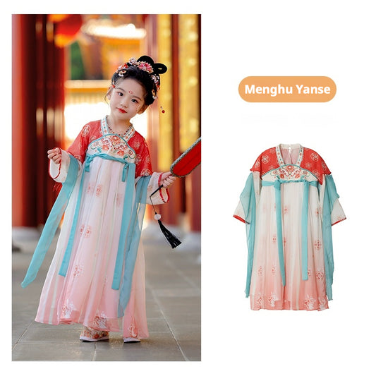 MengHu Girls' Hanfu Confucian Dress ---Yanse--- Chinese New Year