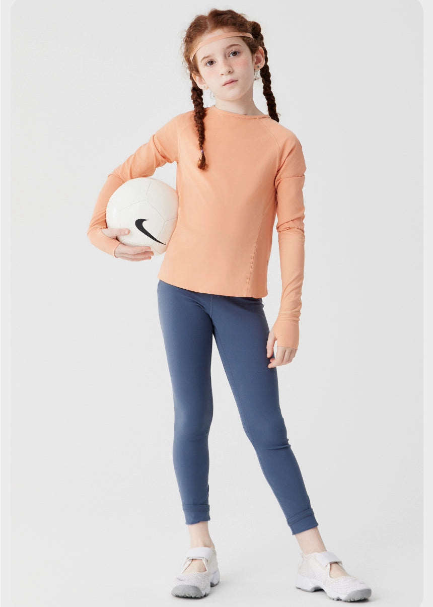 Jollybean BreezeBack Girls' Quick-Dry Split-Back Long Sleeve Top (120-170/ 5y-Adult)