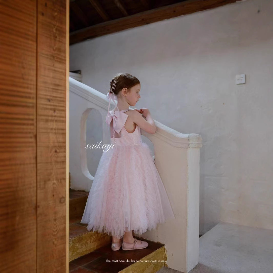 SaiKaYi Girls' Blush Whisper Fairy Dress  (110-150/4y-12y+)