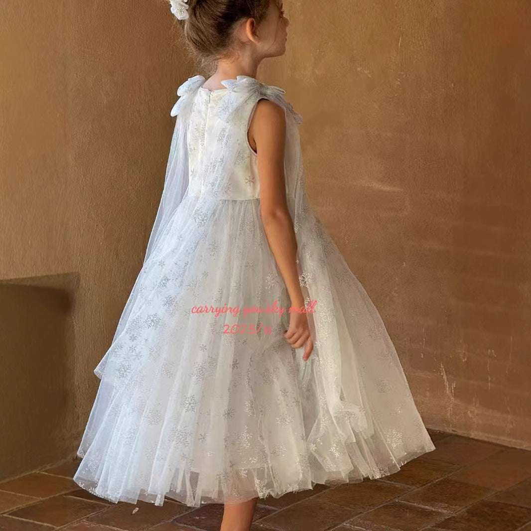 CYSM Girls Snowflake Princess Gown Dress (110-150/4y-12y)