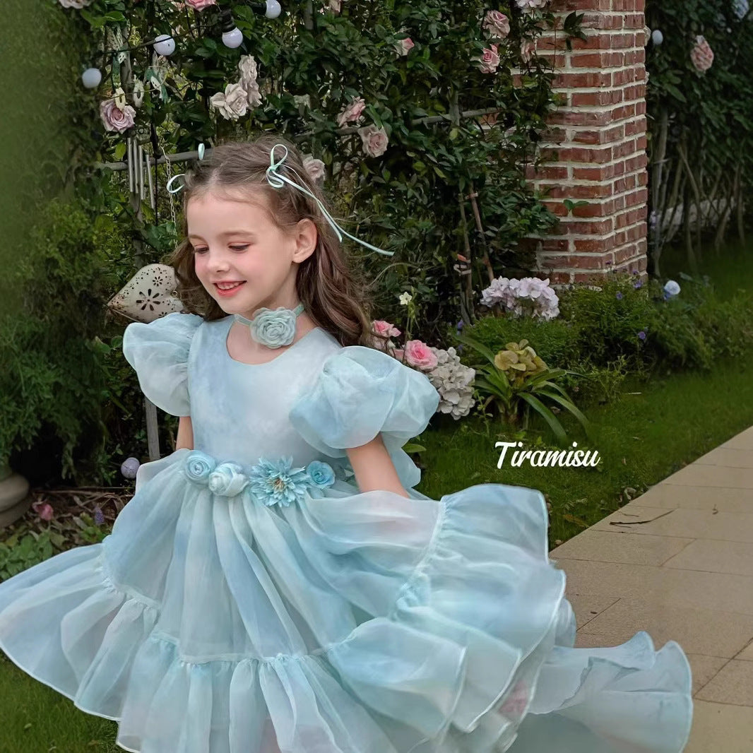 Tiramisu Girls' Aqua Garden Fairy Gown  (100-150/3y-12y)