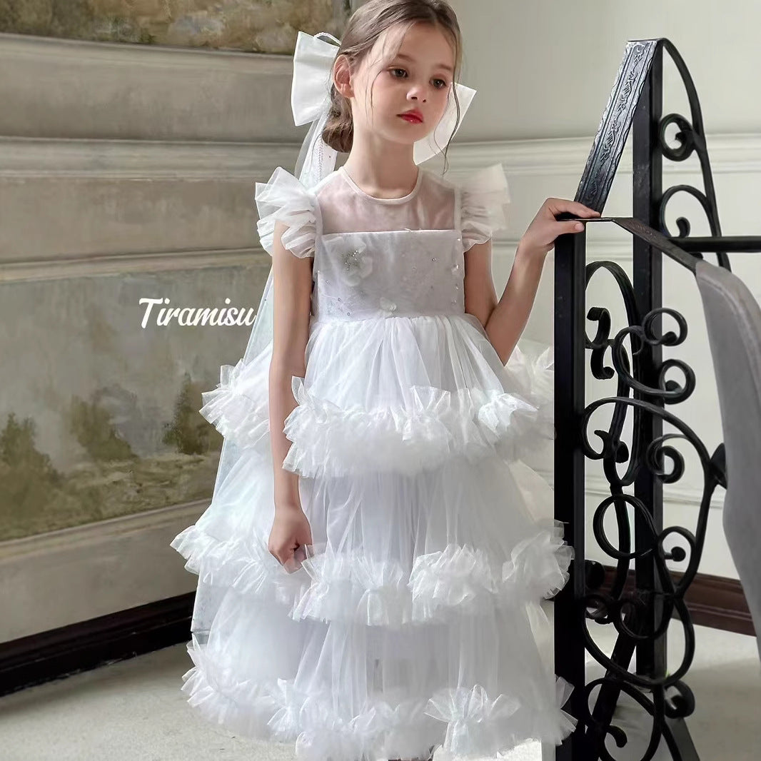 Tiramisu Girls White Dream Dress (100-150/ 3y-12y)