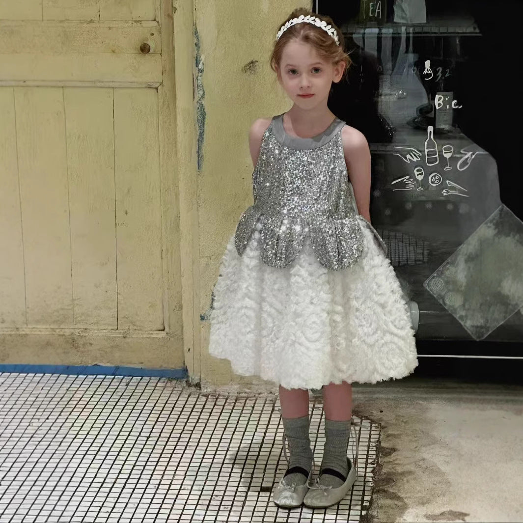 Girls Silver Frost Princess Dress (100-150/3y-12y)