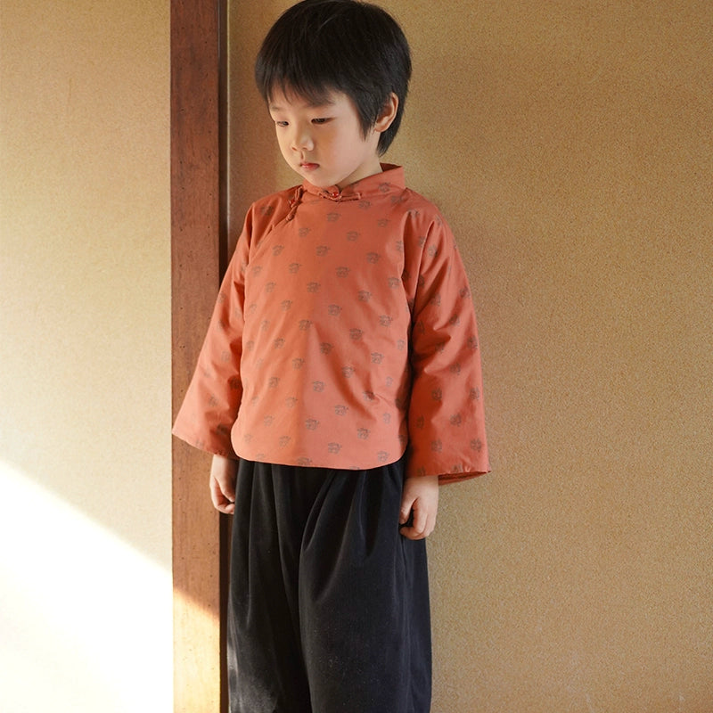 MaNa Kids Mandarin Collar Cotton Shirt ---Chinese New Year