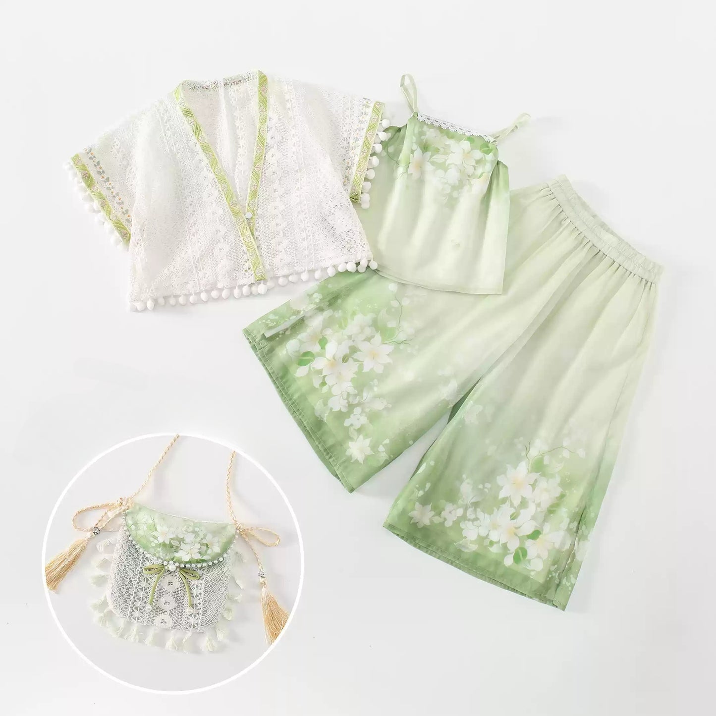 JXGX Spring Garden Bloom 3-Piece Girl’s Set---QingFu