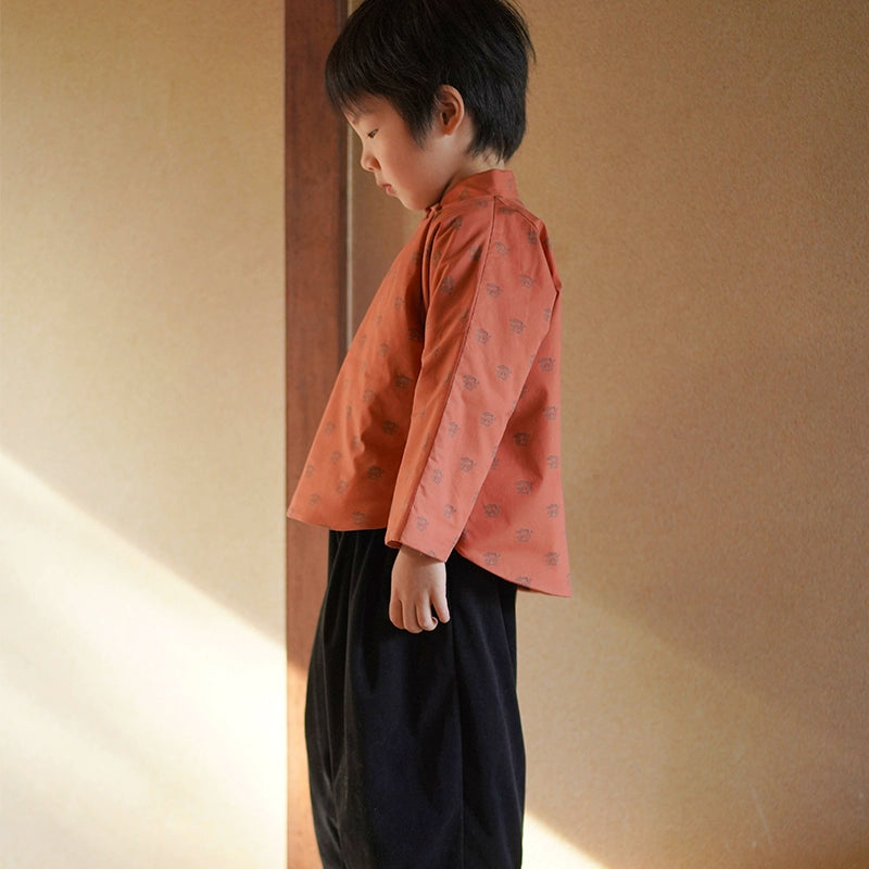 MaNa Kids Mandarin Collar Cotton Shirt ---Chinese New Year