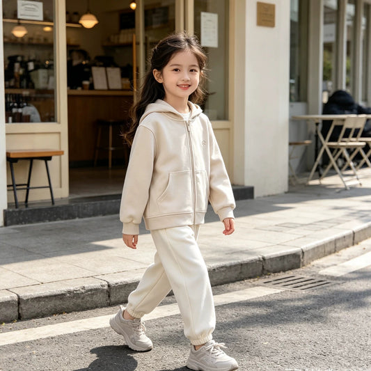 Kids Knitted Hooded Cardigan | Autumn Zip-Up Jacket | Unisex