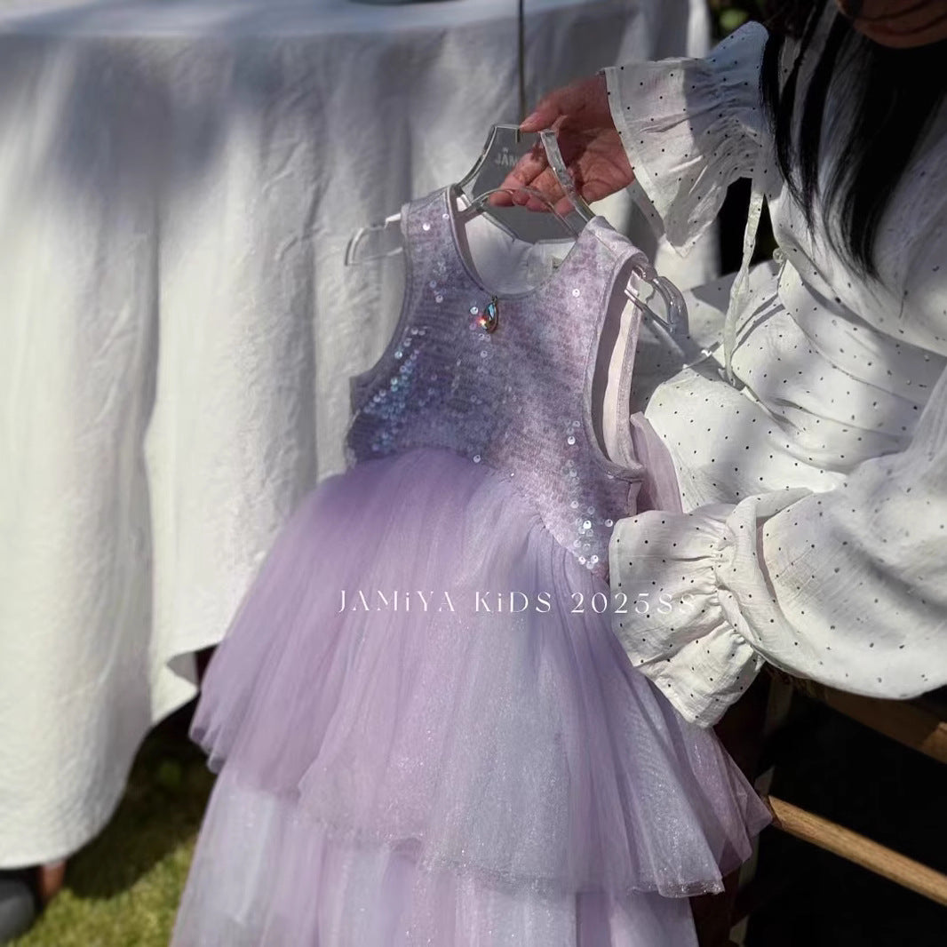 Jamiya Girls' Lilac Dream Sequin Princess Gown (100-150/3y-12y)