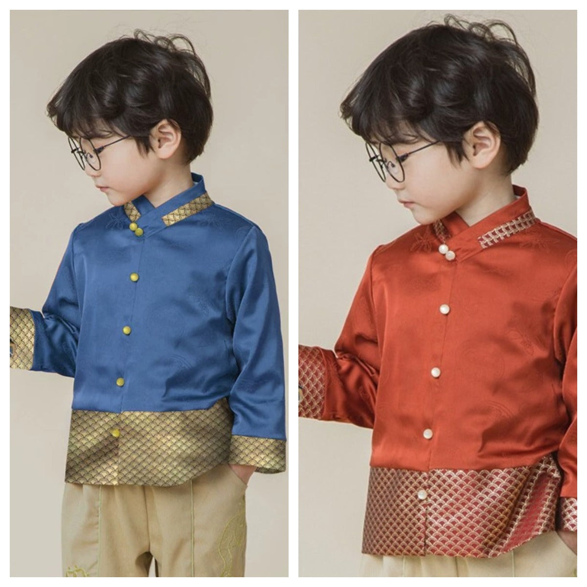 JXGX Fall/Spring Chinese New Year Boy Shirt ---Jiayu