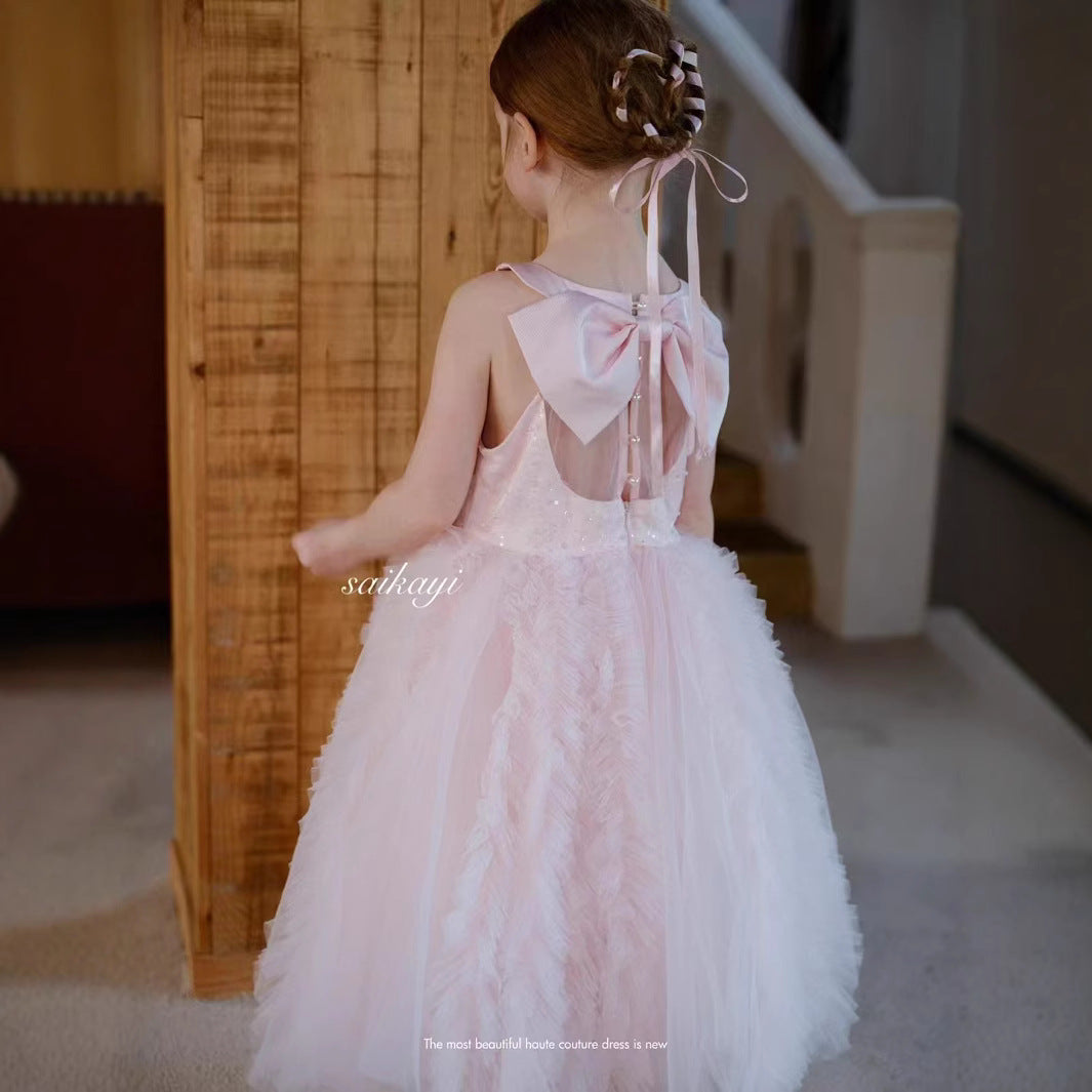 SaiKaYi Girls' Blush Whisper Fairy Dress  (110-150/4y-12y+)