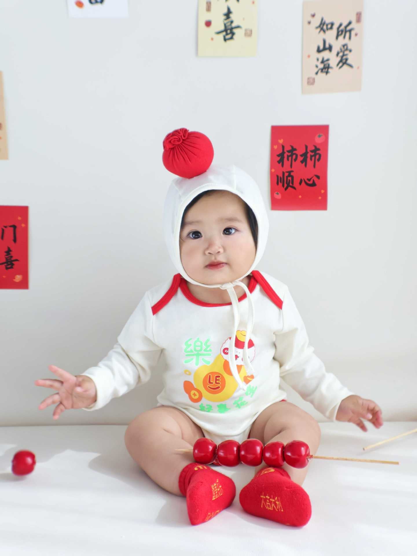 Baby Spring Festival long-sleeved 3-piece Romper Set