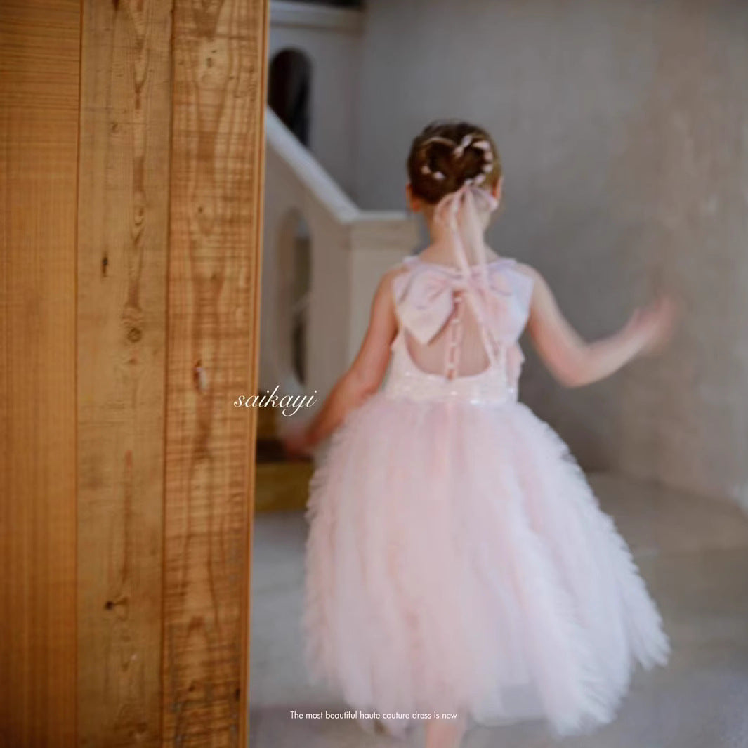 SaiKaYi Girls' Blush Whisper Fairy Dress  (110-150/4y-12y+)