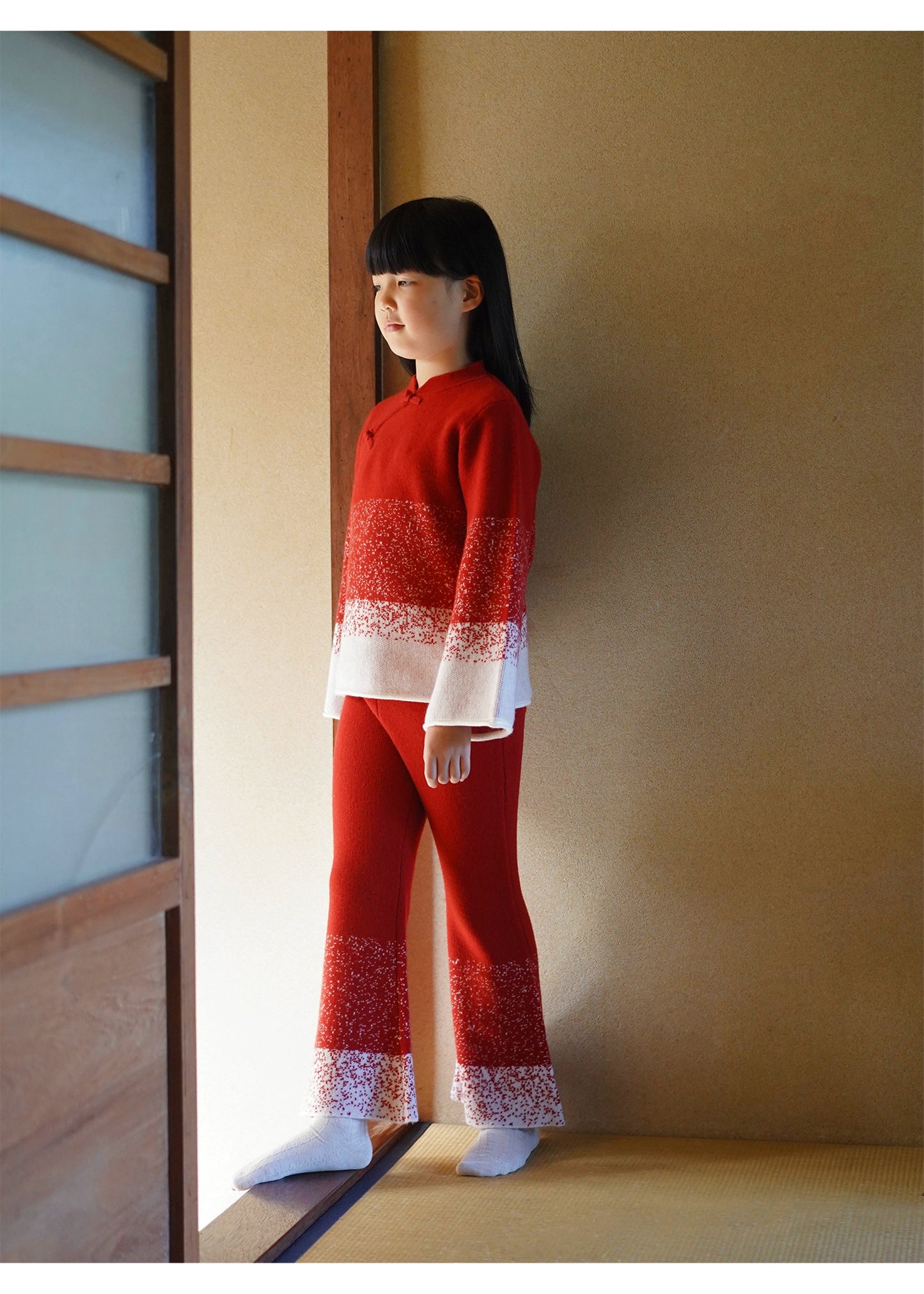 Mana Chinese New Year Girls' Woollen Sweater and Pants