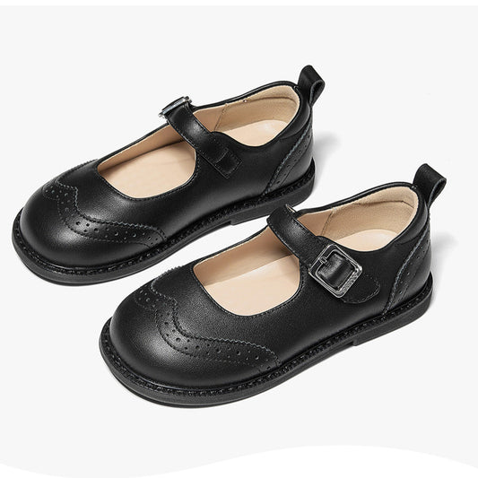 Snoffy Girl Black/White leather Shoes