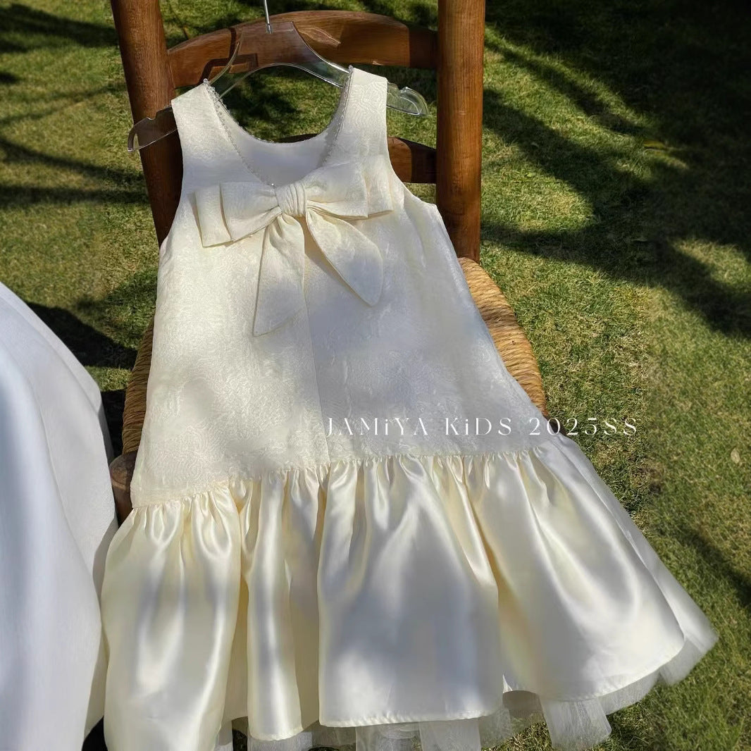 JAMIYA Ivory Bow Blossom Dress (100-150/3y-12y)