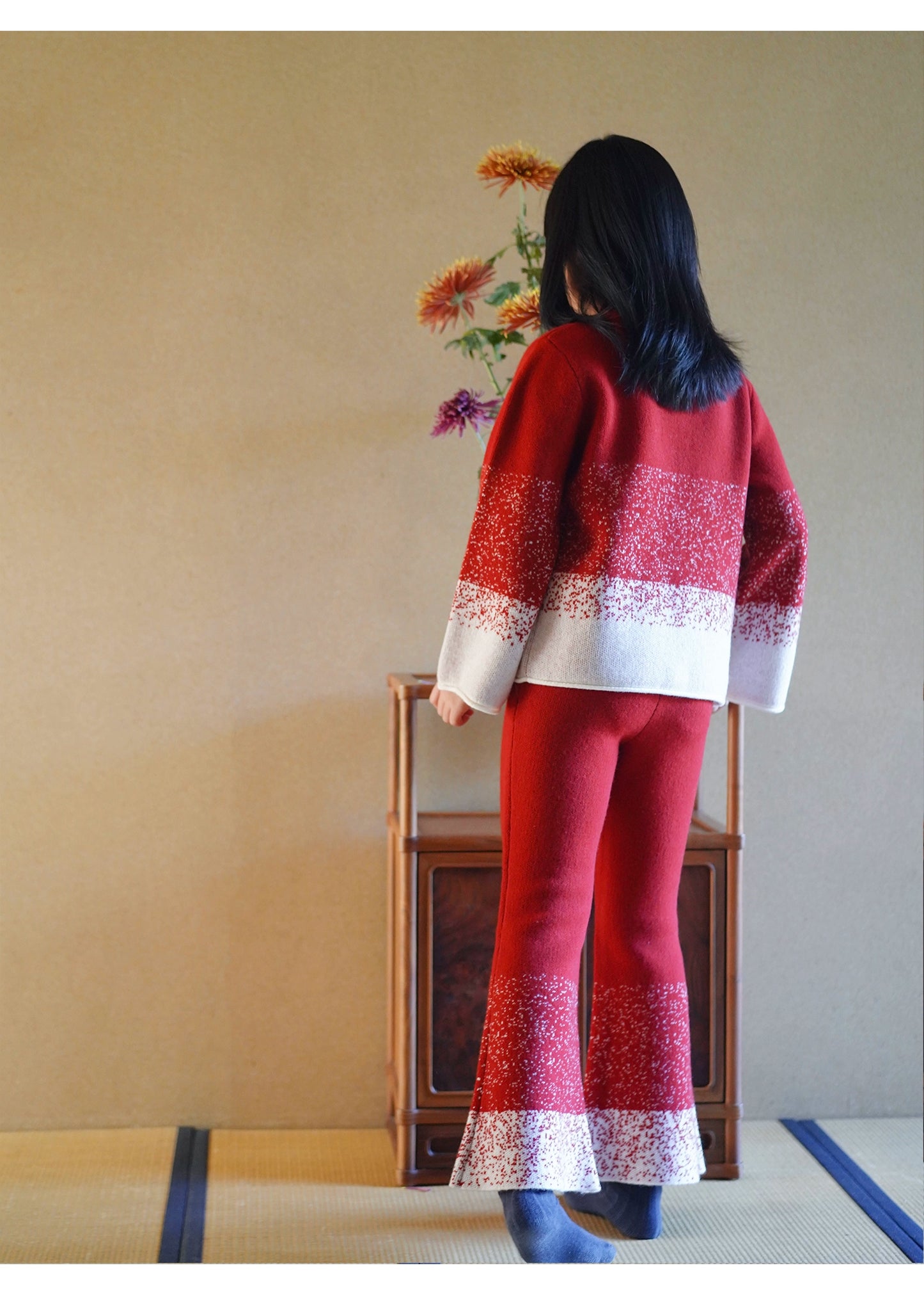 Mana Chinese New Year Girls' Woollen Sweater and Pants