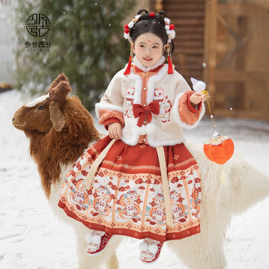 Ensemble de vêtements pour fille du Nouvel An chinois JXGX ---Zhile