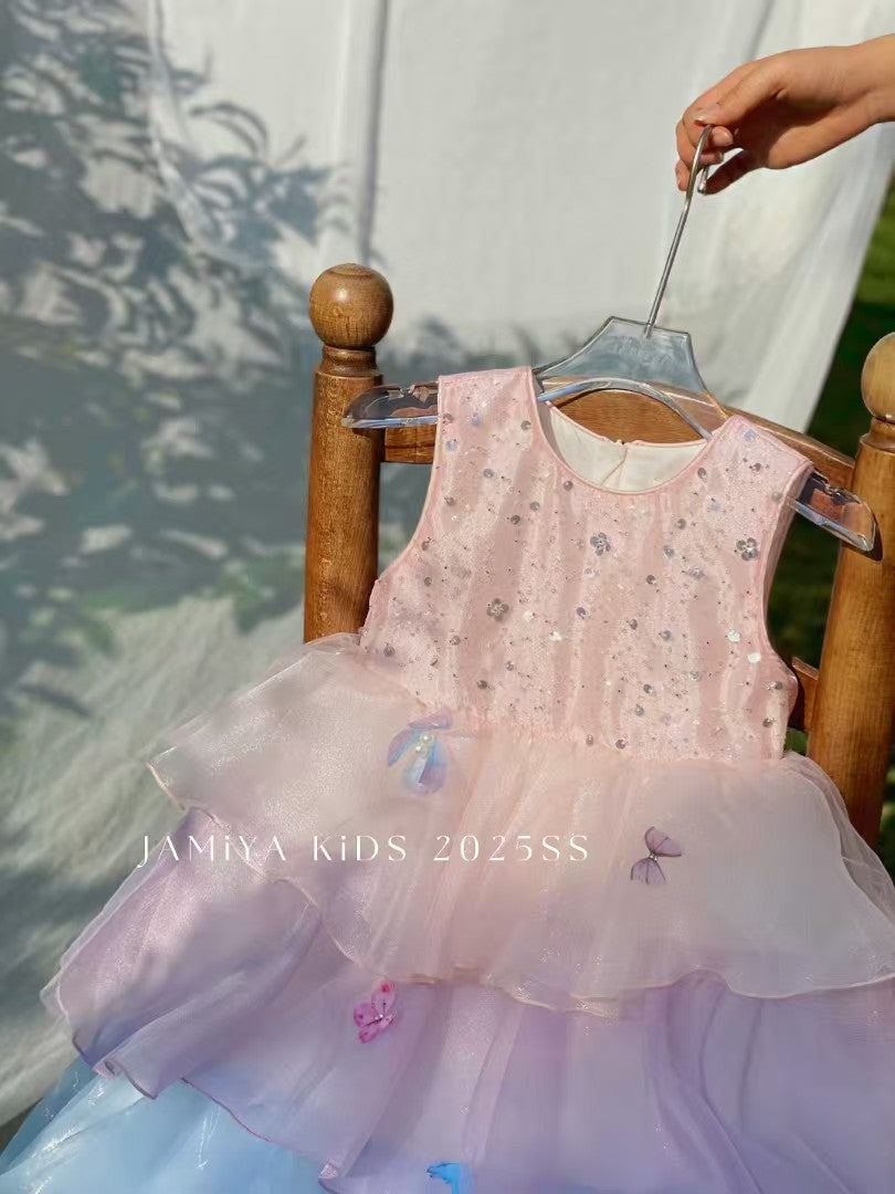 Jamiya Girls Fairy Blossom Layered Tulle Princess Dress (100-150/3y-12y)