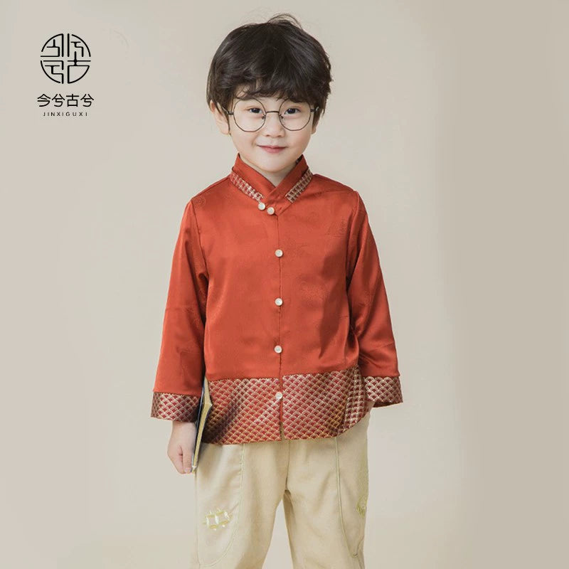 JXGX Fall/Spring Chinese New Year Boy Shirt ---Jiayu