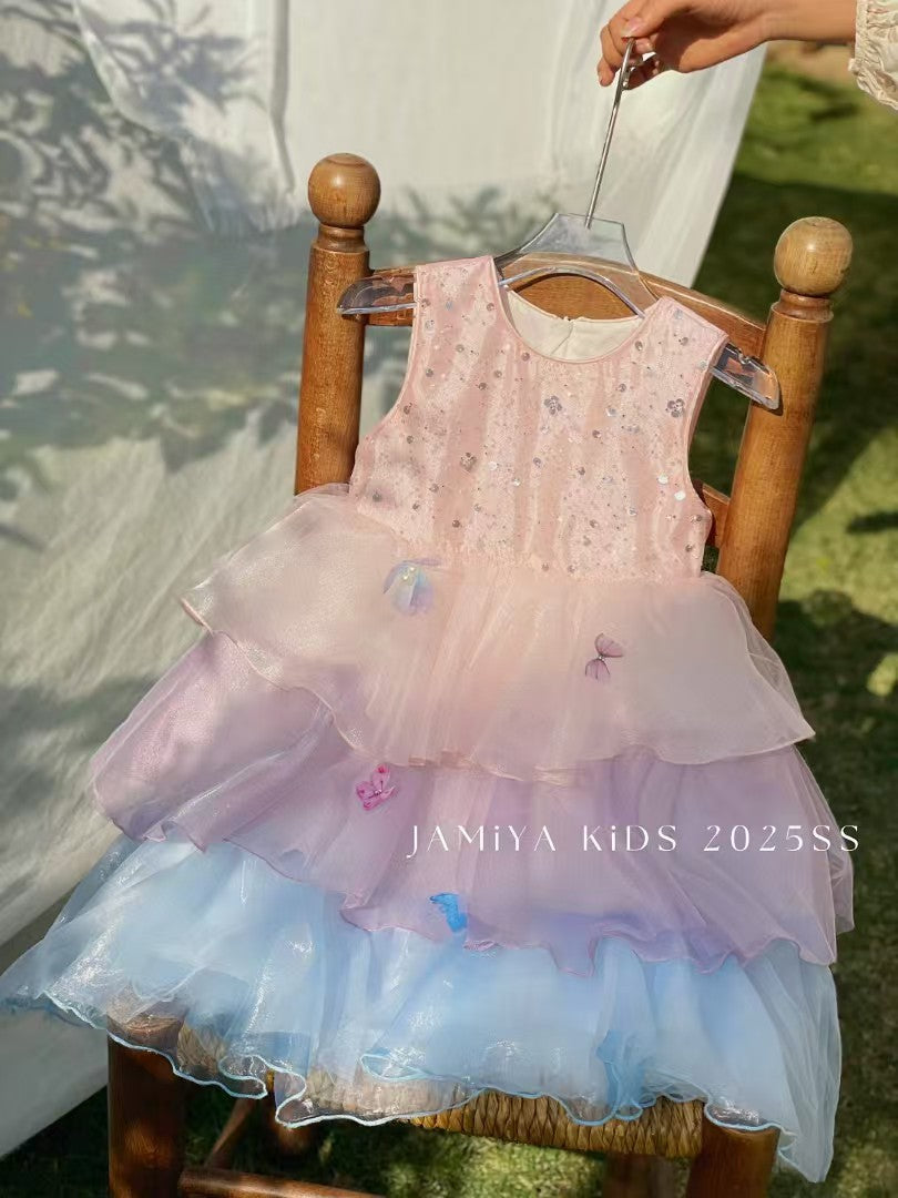 Jamiya Girls Fairy Blossom Layered Tulle Princess Dress (100-150/3y-12y)