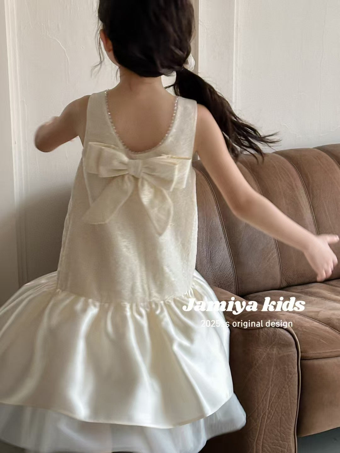 JAMIYA Ivory Bow Blossom Dress (100-150/3y-12y)