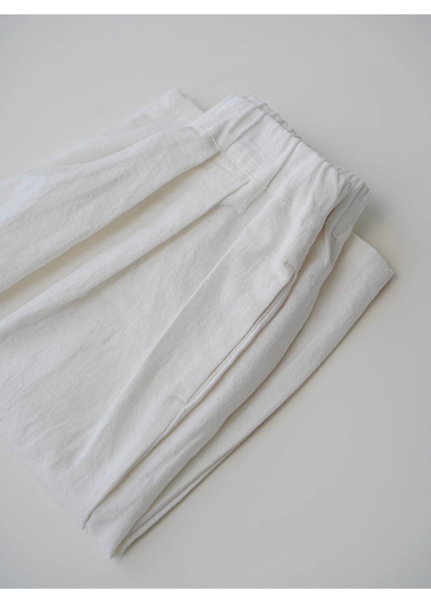 MaNa Cropped Cotton-linen White Balloon Pants