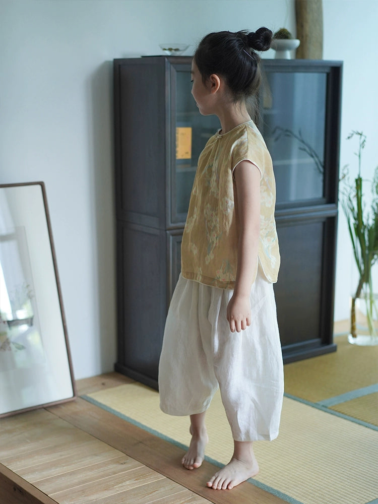 Mana Traditional Crescent Sleeve Kids Summer Shirt