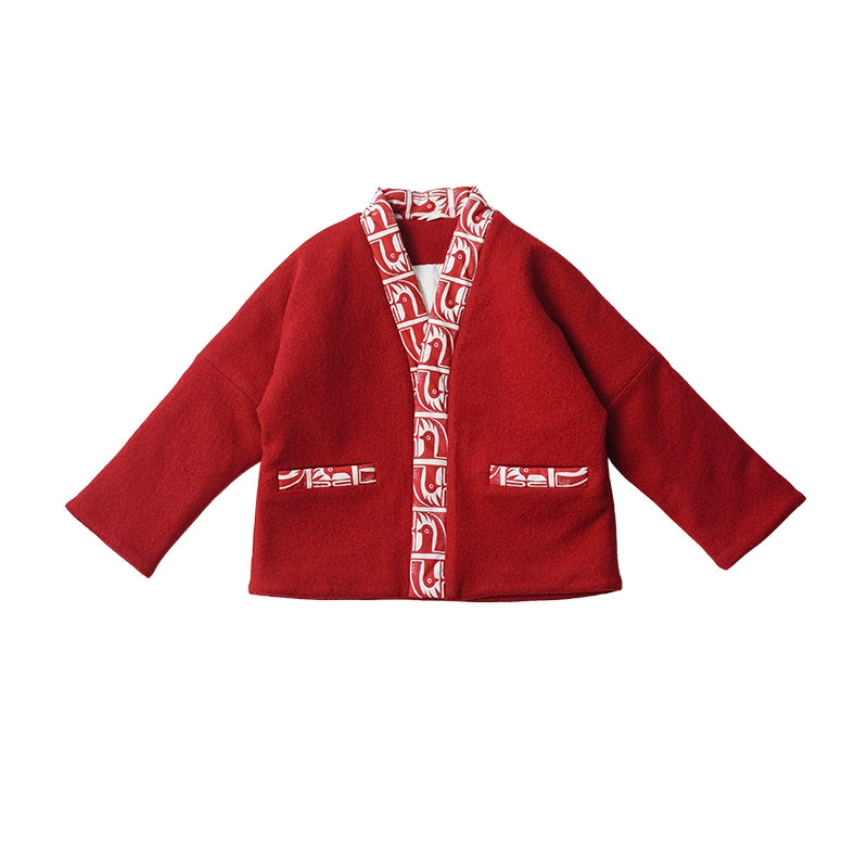 MaNa 100% Wool Chinese New Year Kids Red Jacket