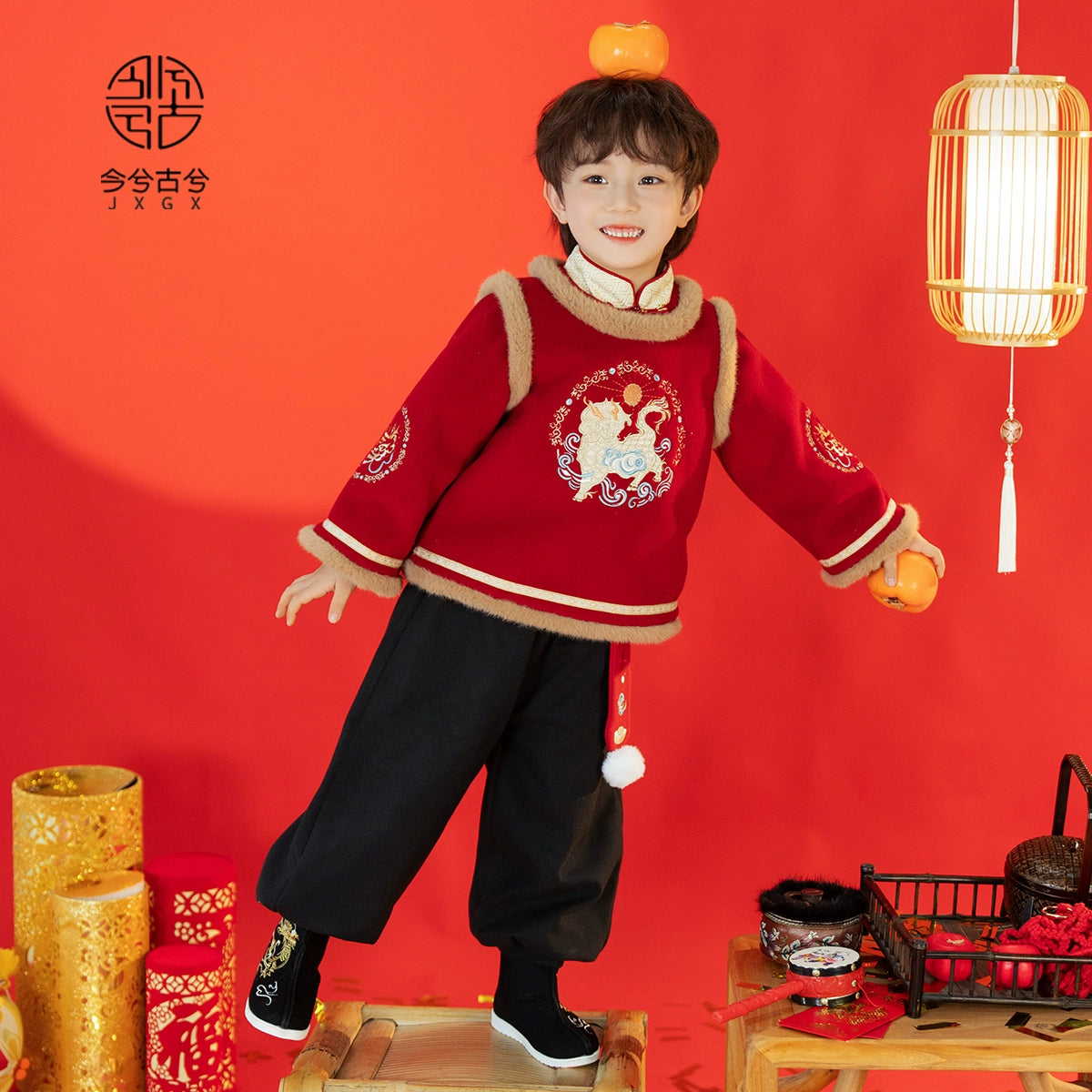 JXGX Chinese New Year Boys Fleece Jacket ---Zongyu