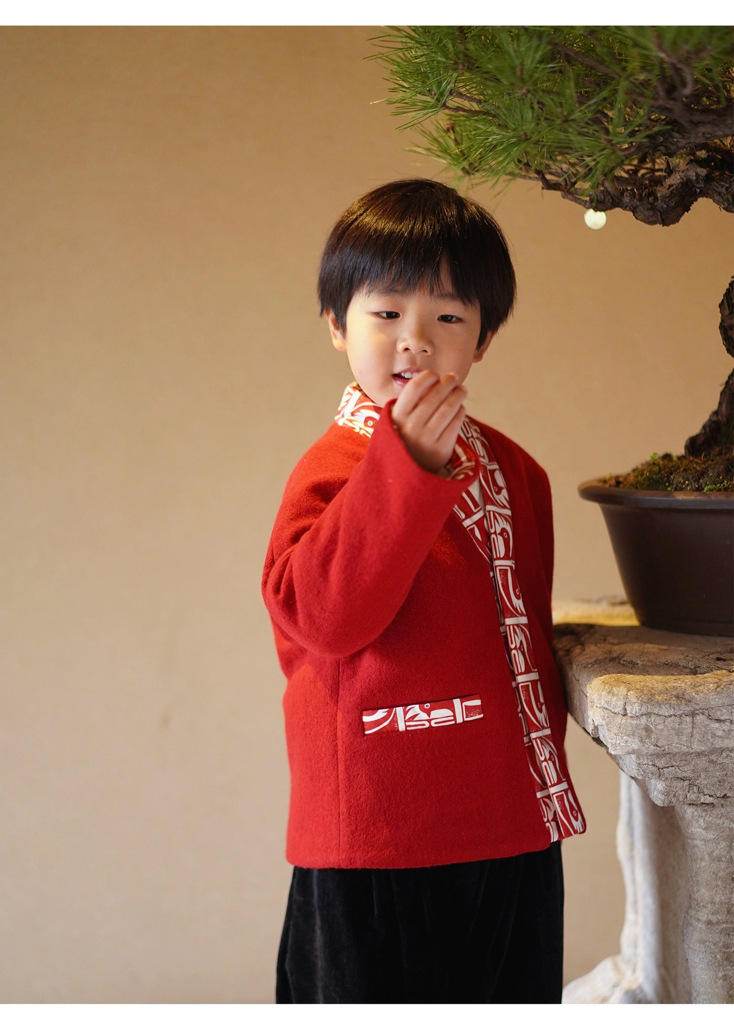 MaNa 100% Wool Chinese New Year Kids Red Jacket