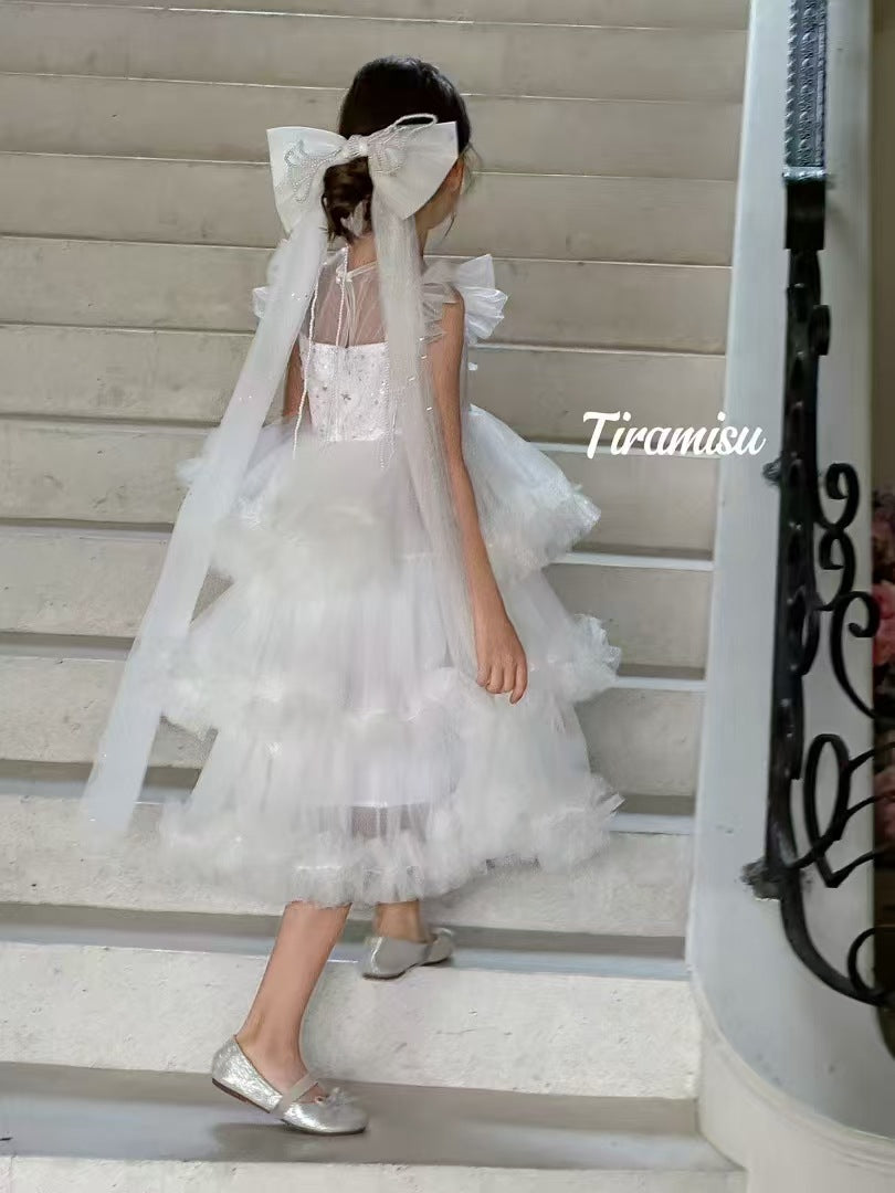 Tiramisu Girls White Dream Dress (100-150/ 3y-12y)