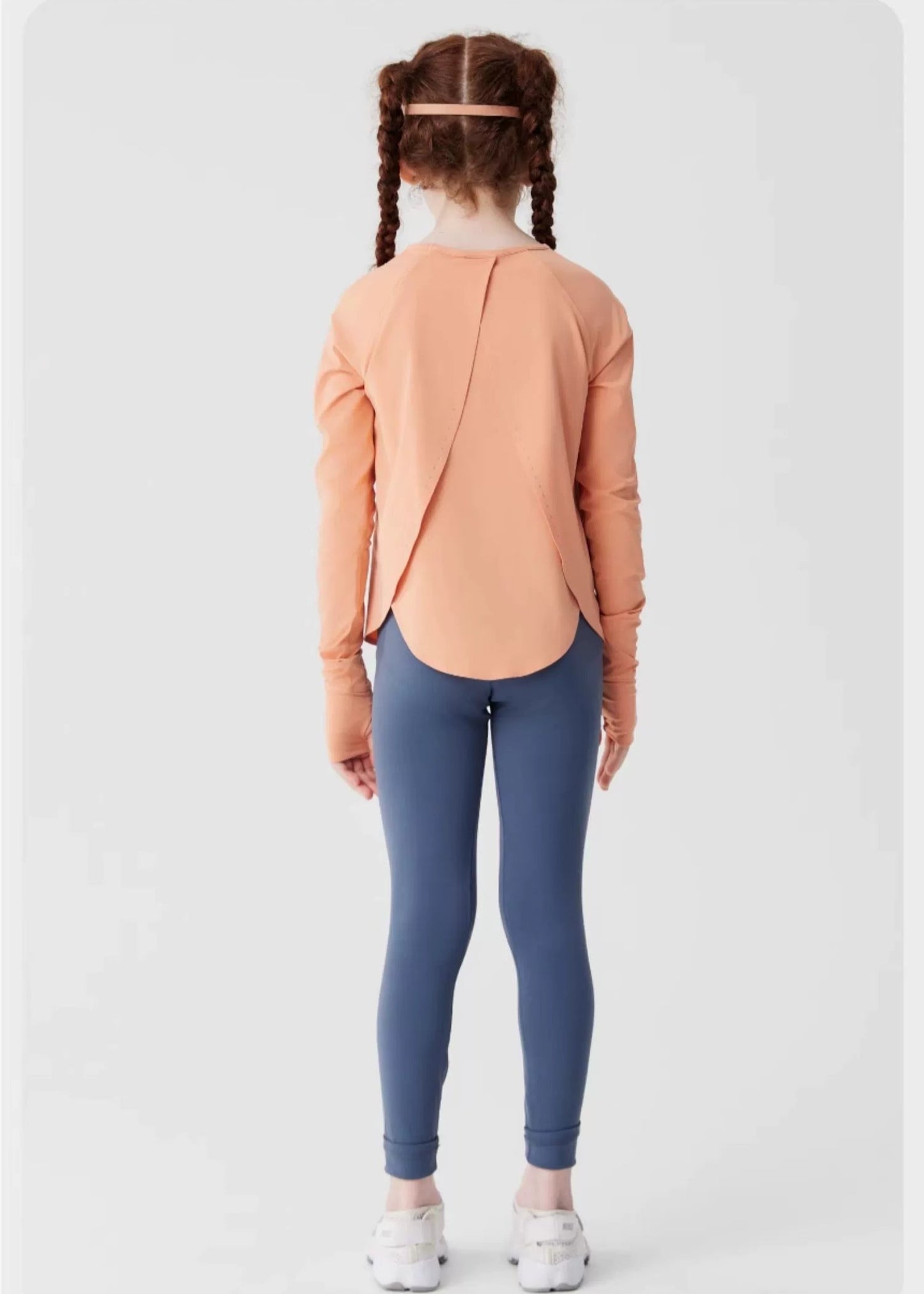 Jollybean BreezeBack Girls' Quick-Dry Split-Back Long Sleeve Top (120-170/ 5y-Adult)