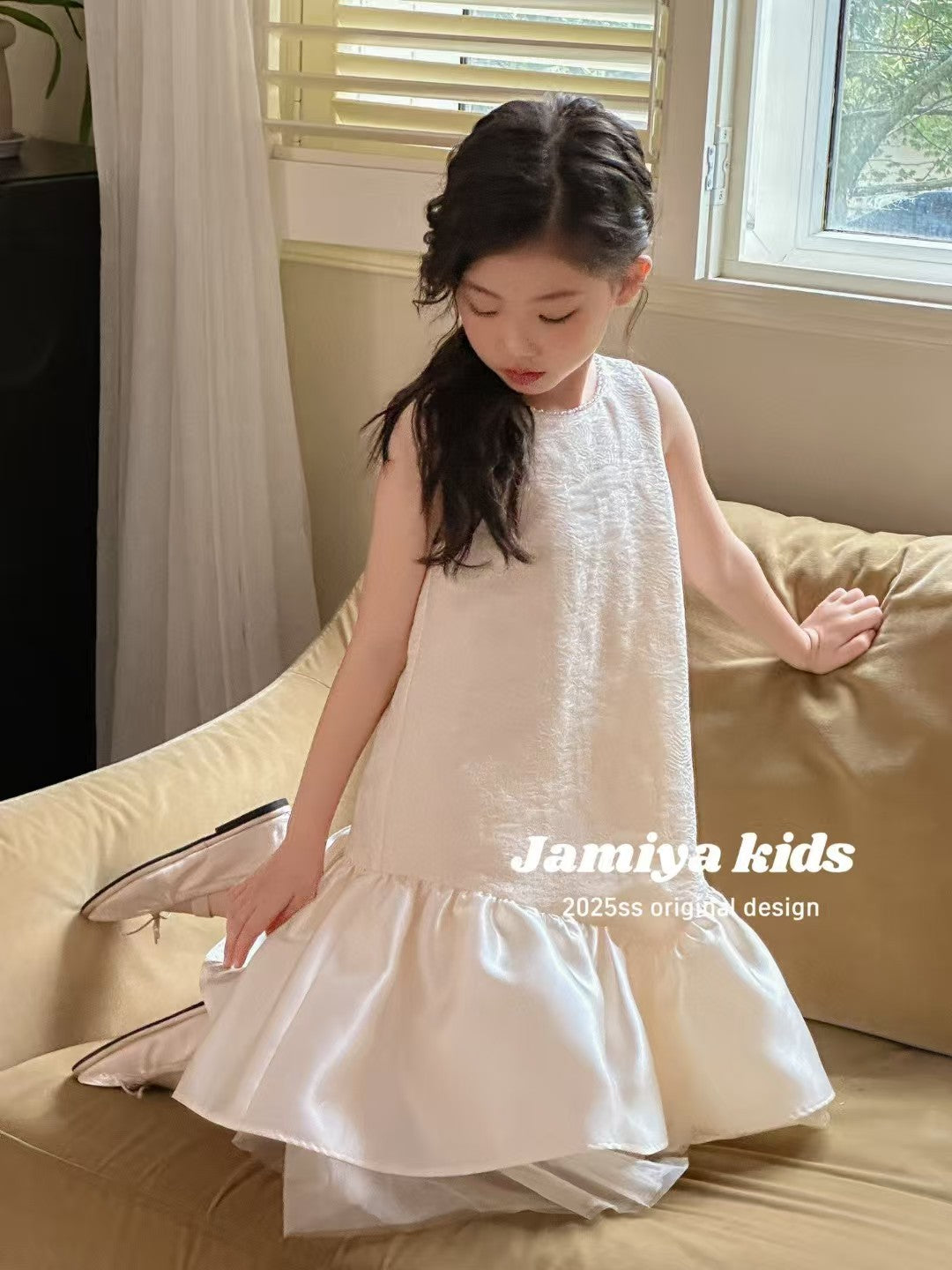 JAMIYA Ivory Bow Blossom Dress (100-150/3y-12y)