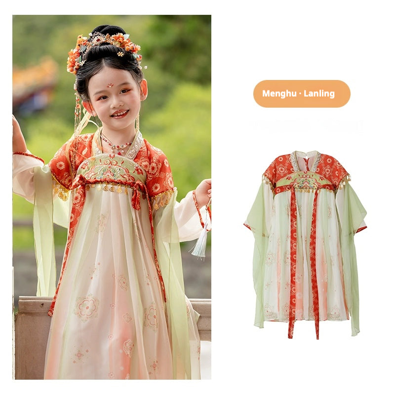 MengHu Girls' Hanfu Confucian Dress ---Lanling--- Chinese New Year