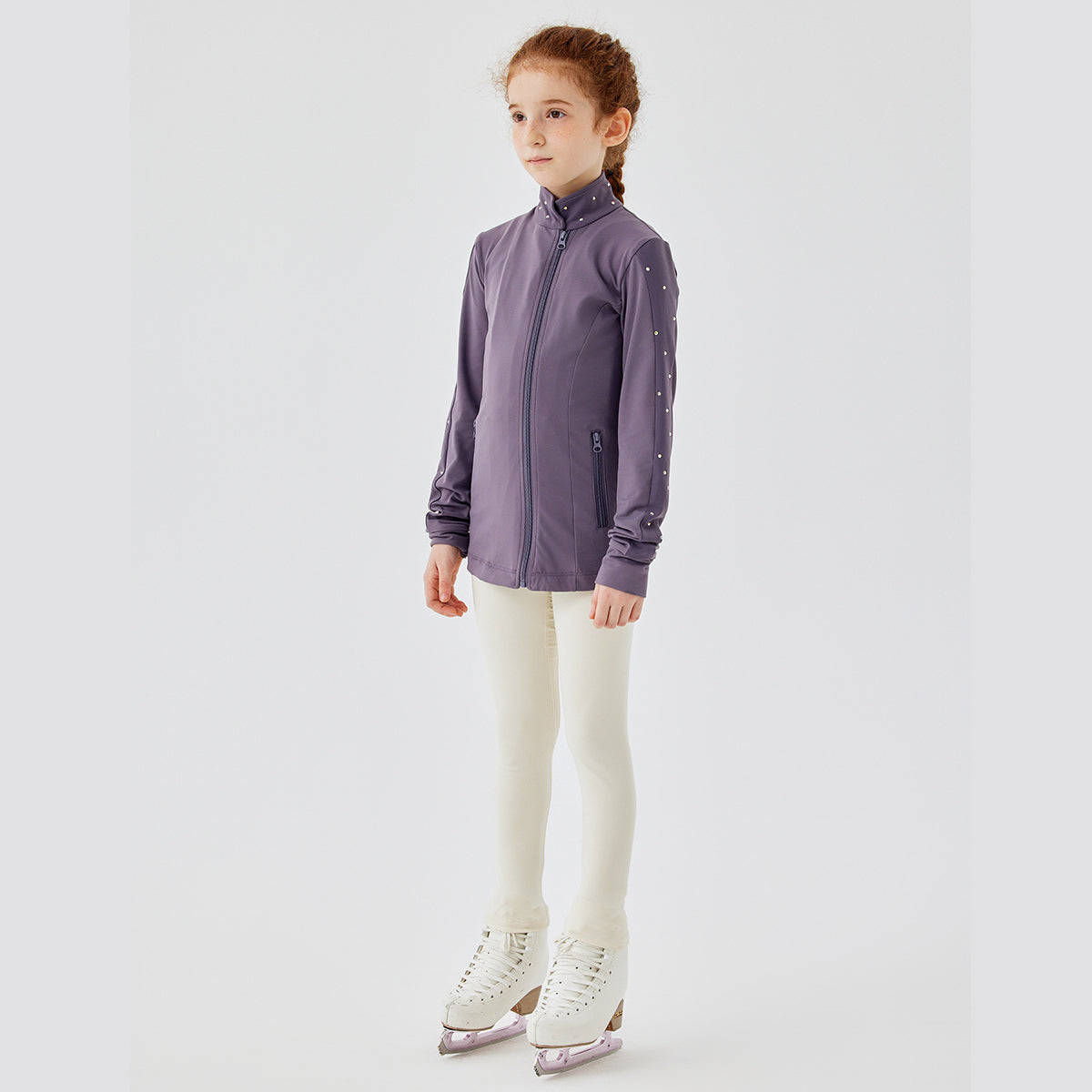 Jollybean Sparkle Glide Girls' Figure Skating Jacket (Fleece or Regular) (120-165/5y-14y+)