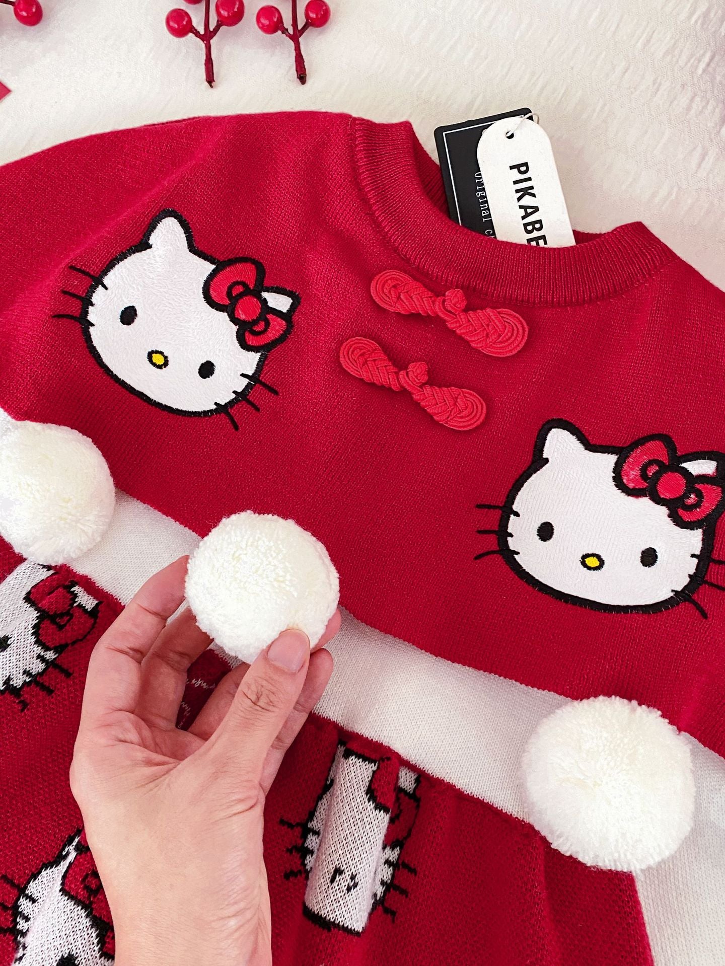 Hello Kitty Girls Red Sweater Dress