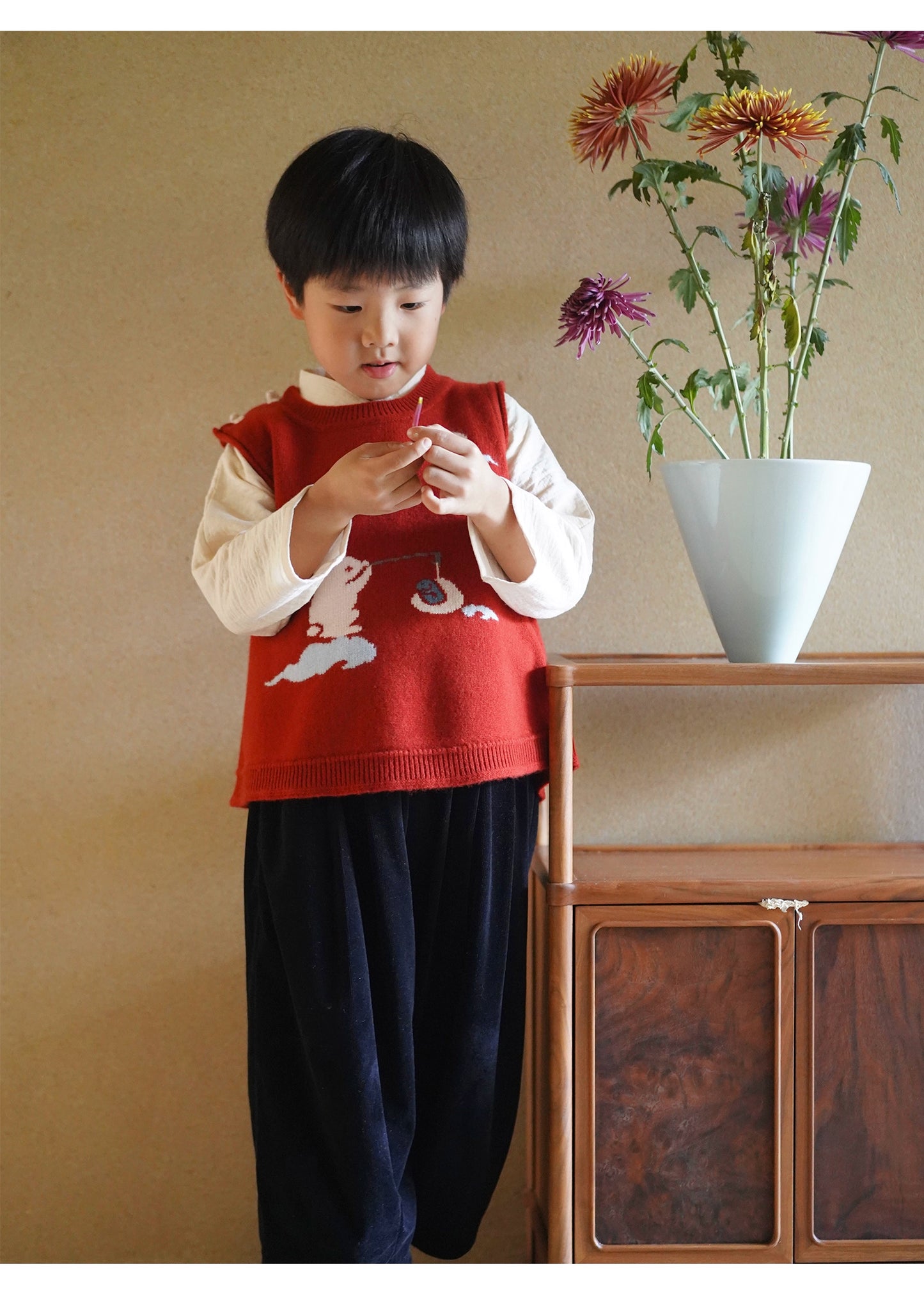 MaNa  Chinese New Year Toddler Knitted Wool Vest