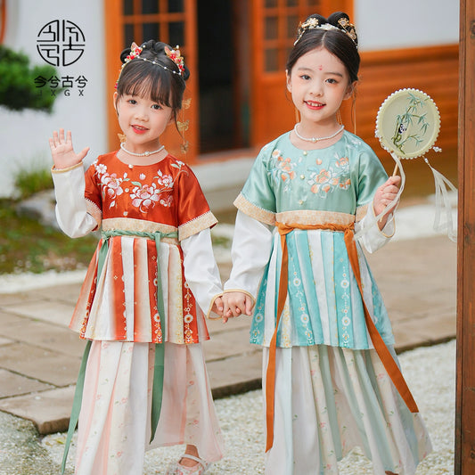 Ensemble de vêtements pour fille du Nouvel An chinois automne/printemps JXGX — Miaoan