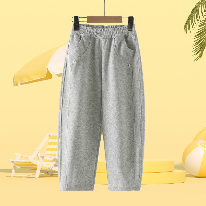 Kids Soft Curved-Leg Joggers Casual Sweatpants
