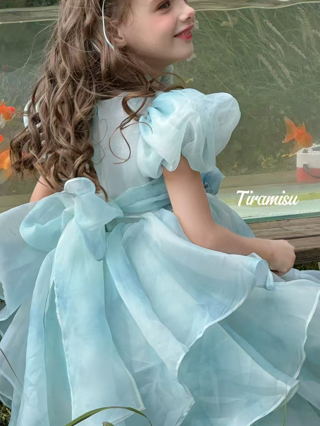 Tiramisu Girls' Aqua Garden Fairy Gown  (100-150/3y-12y)