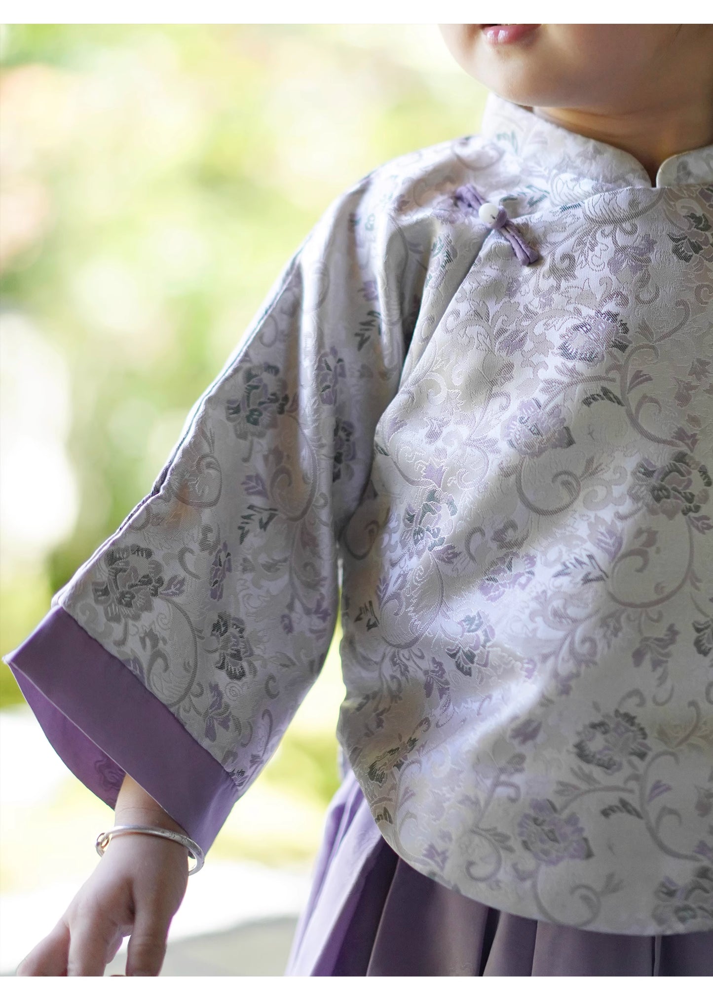 Mana Silver Blossom Traditional Shirt for Girls