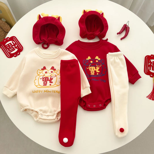 Baby Dragon 3-piece Romper Set