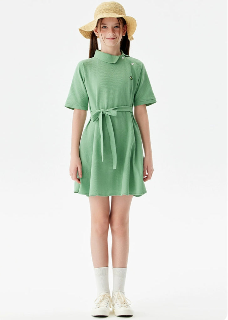 JollyBean Girls' Polo Dress – Belted Summer Shirt Dress (120-170/ 5y-Adult)