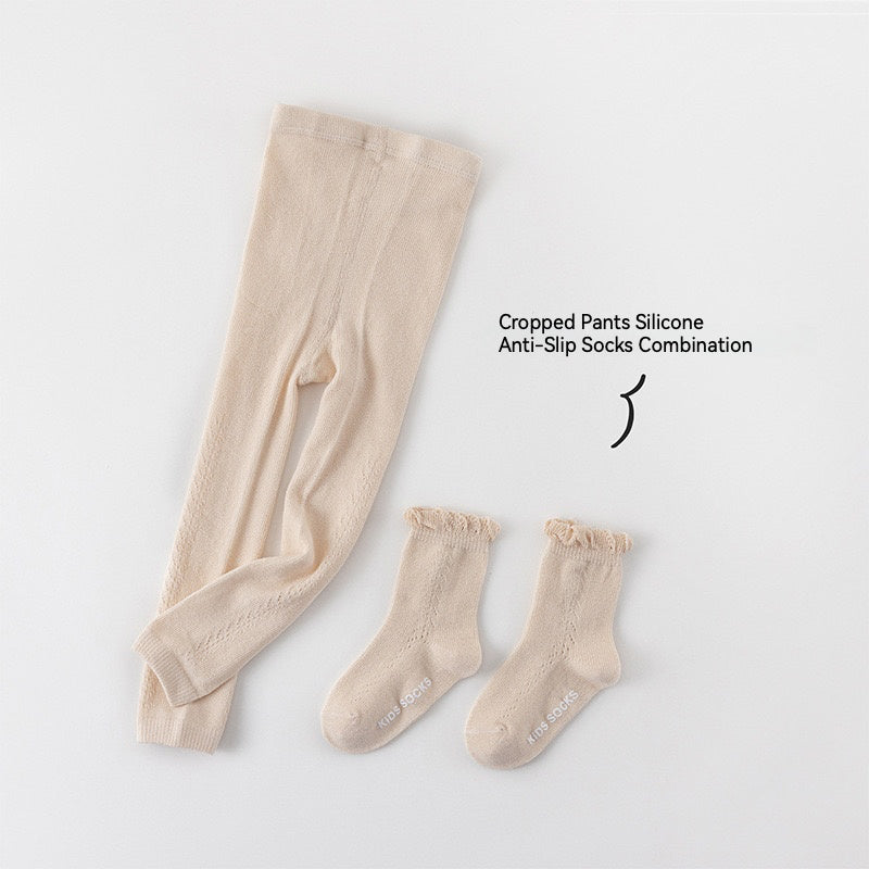 Combinaison de chaussettes et collants antidérapants d'été pour enfants