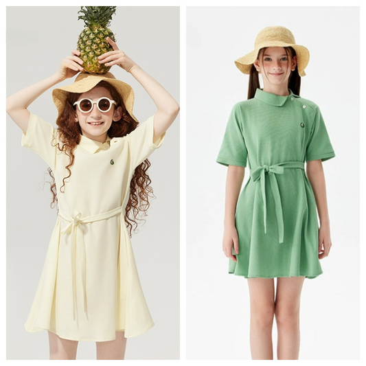 JollyBean Girls' Polo Dress – Belted Summer Shirt Dress (120-170/ 5y-Adult)