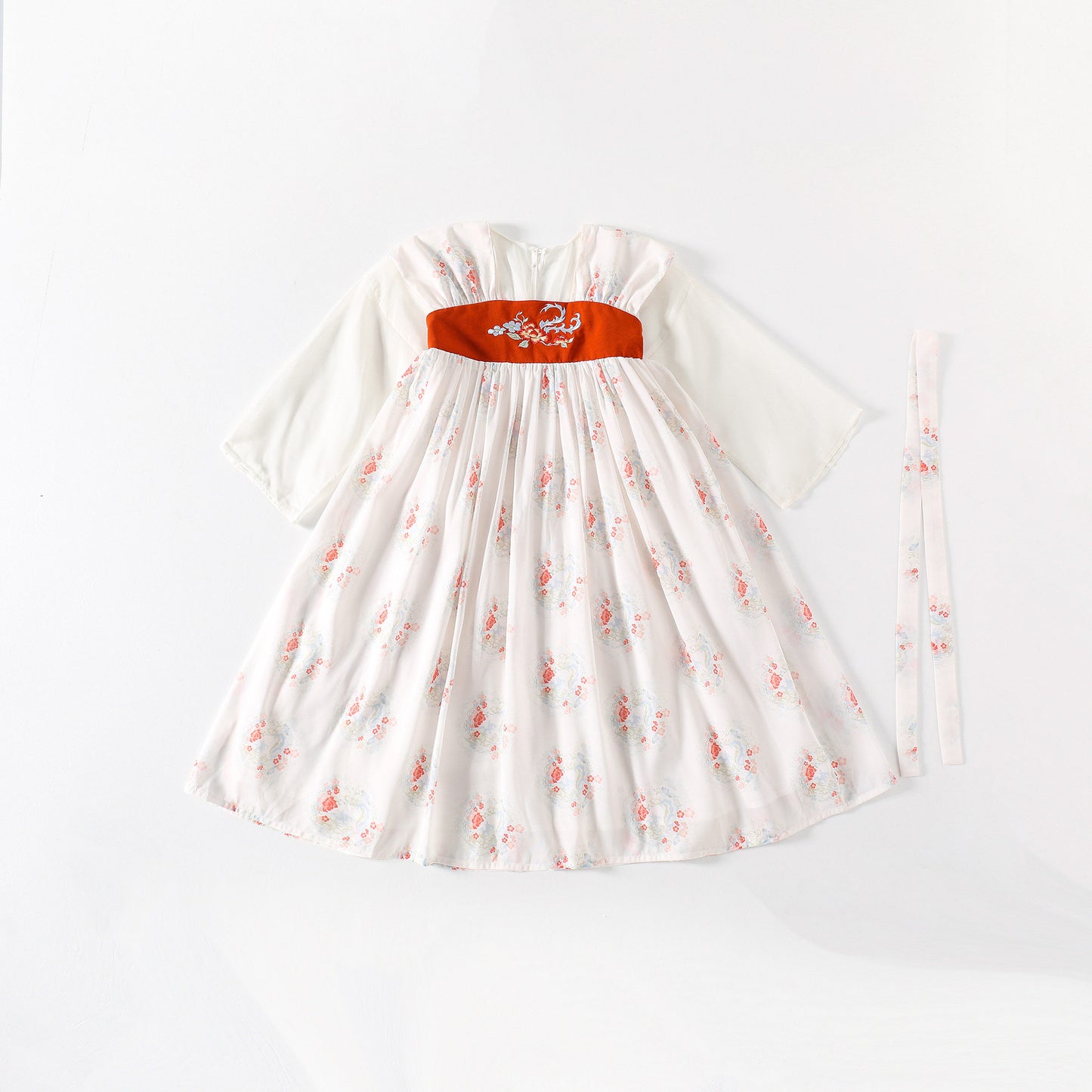 JXGX Girls Floral Hanfu Dress – Chinese Traditional Kids Dress Elegant Printed Princess Outfit ---Yunshuiyao