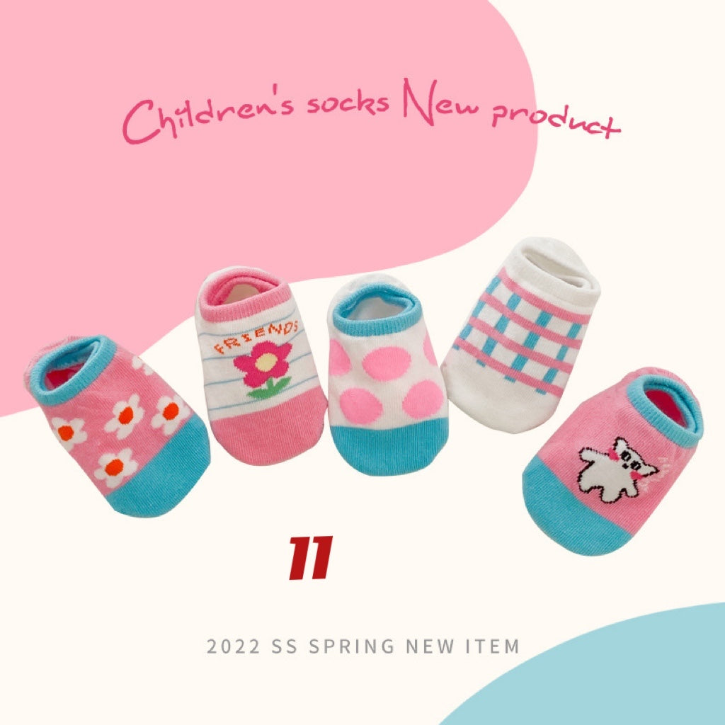 5-Pair Spring/Summer Colorful Socks Set (1-12Y)