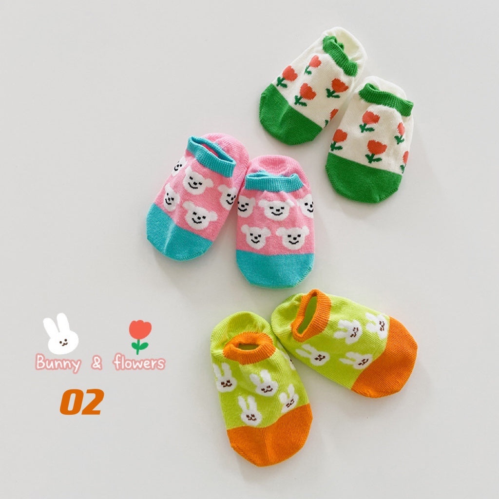 Lot de 3 paires de chaussettes basses antidérapantes (1-8 ans)